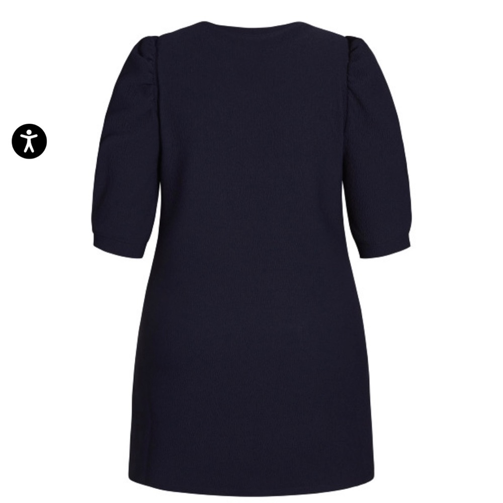 Women Plus Size City Chic Impulse Vibes Dress - in Navy Blue